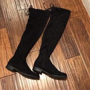 Unisa Overt the knee stretch tie back boots